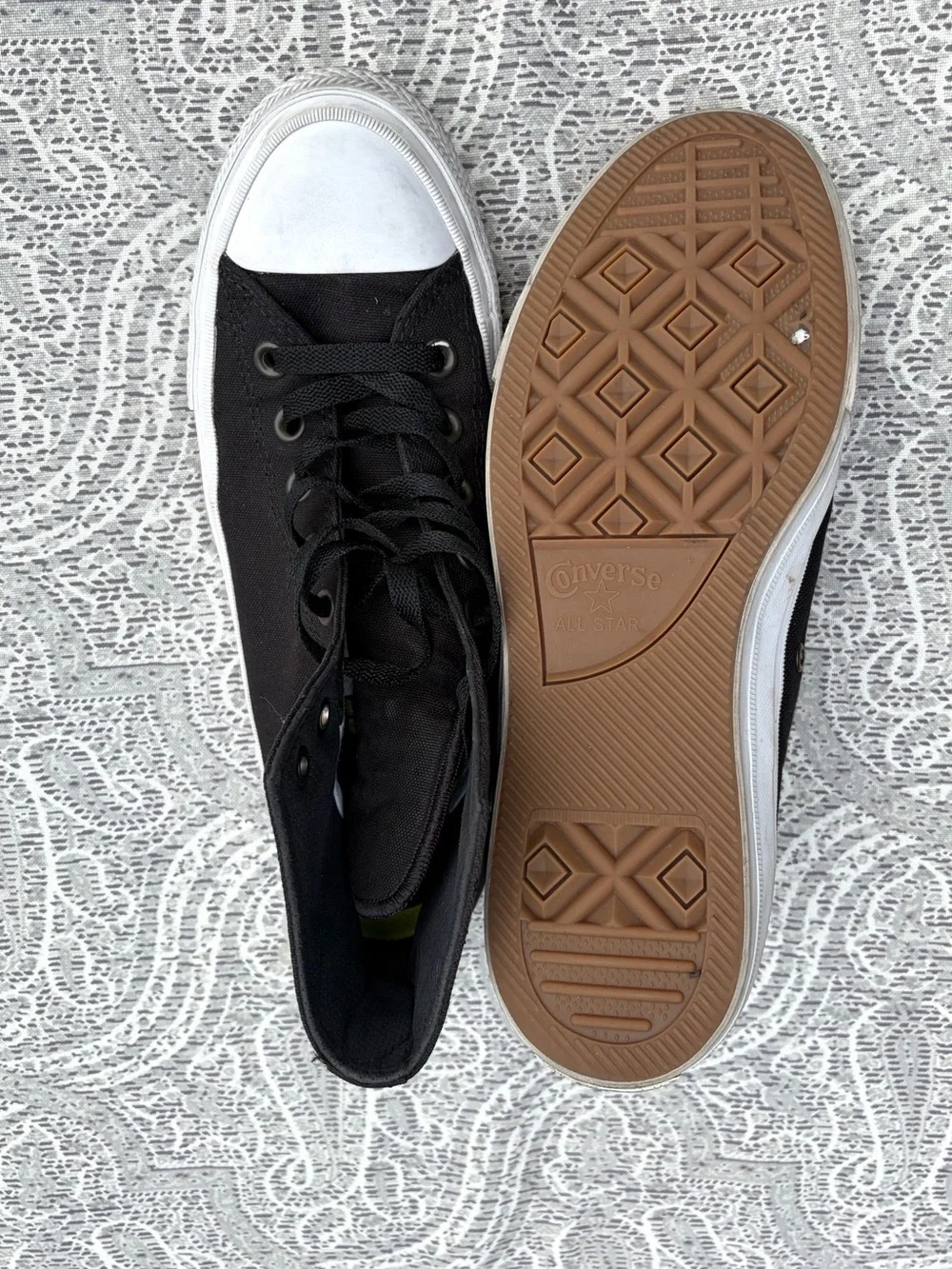 Converse Black Canvas Low-Top Sneakers with White Toe Cap